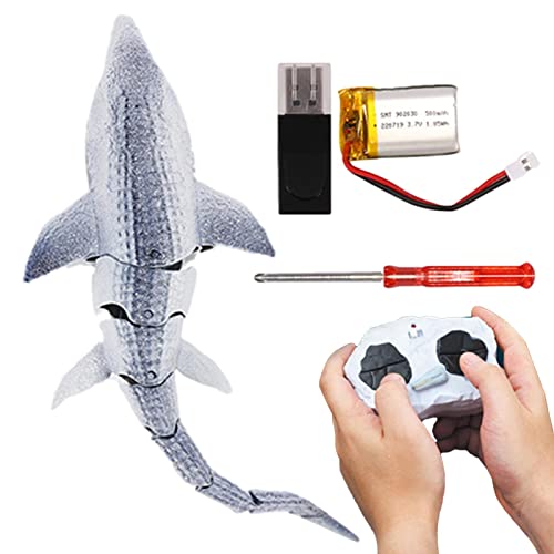 Abbto 2 x Dinosaurier Schwimmspielzeug, Dinosaurier mit Fernbedienung für Kinder, Dinosaurier mit Fernbedienung für Pool, Schwimmspielzeug, Dinosaurier Mosasaurus mit Jungen und Mädchen von Abbto
