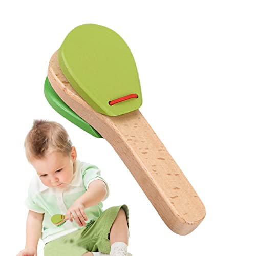 Kastagnetten-Klöppel aus Holz für Kinder, pädagogisches Musikinstrument, Baby Clapper aus Holz, Musikinstrument für Vorschule, Lernspielzeug für frühes Alter Abbto von Abbto