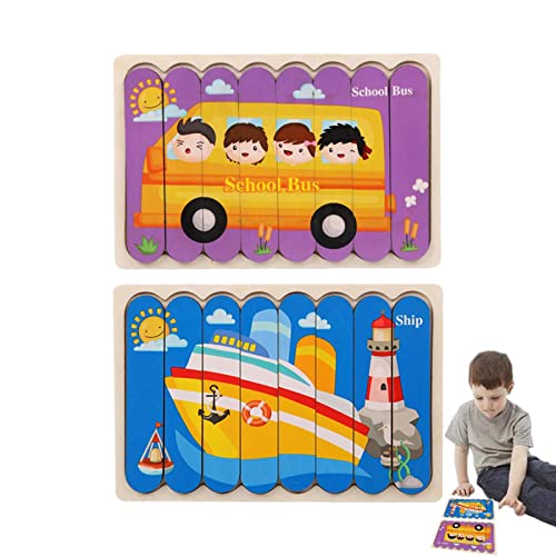 Puzzle-Sticks für Kinder, doppeltes Holzpuzzle-Set, Babypuzzle, Montessori-Spielzeug für Mädchen und Jungen, Transportwerkzeug Abbto Puzzle-Sticks für Kinder, doppeltes Holzpuzzle-Set, Babypuzzle, Montessori-Spielzeug für Mädchen und Jungen, Transportwerkzeug Abbto von Abbto