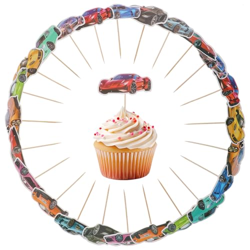 36 Stück Sportwagen Car Cupcake Toppers,Cupcake Topper in 12 Auto-Stilen,Auto Rennwagen Tortendeko,Dekorationen für Babypartys, Rennsport Thema Geburtstagsparty, Kuchendekorationen 36 Stück Sportwagen Car Cupcake Toppers,Cupcake Topper in 12 Auto-Stilen,Auto Rennwagen Tortendeko,Dekorationen für Babypartys, Rennsport Thema Geburtstagsparty, Kuchendekorationen von Abeillo