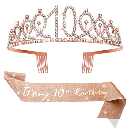Abeillo 10. Geburtstag Krone Mädchen, Geburtstag Krone Schärpe, Mädchen Schärpe & Strass Tiara Kit, Geburtstag Party Deko, Birthday Krone für Geburtstag Geschenk Partyzubehör Prinzessin Party Abeillo 10. Geburtstag Krone Mädchen, Geburtstag Krone Schärpe, Mädchen Schärpe & Strass Tiara Kit, Geburtstag Party Deko, Birthday Krone für Geburtstag Geschenk Partyzubehör Prinzessin Party von Abeillo