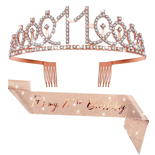 Abeillo 11. Geburtstagskrone, Geburtstagsschärpe 11 Jahre Mädchen, 11. Geburtstag Krone und Schärpe, It's My 11th Geburtstag Krone für 11 Jahre Mädchen Party Geschenk Geburtstag Deko Abeillo 11. Geburtstagskrone, Geburtstagsschärpe 11 Jahre Mädchen, 11. Geburtstag Krone und Schärpe, It's My 11th Geburtstag Krone für 11 Jahre Mädchen Party Geschenk Geburtstag Deko von Abeillo