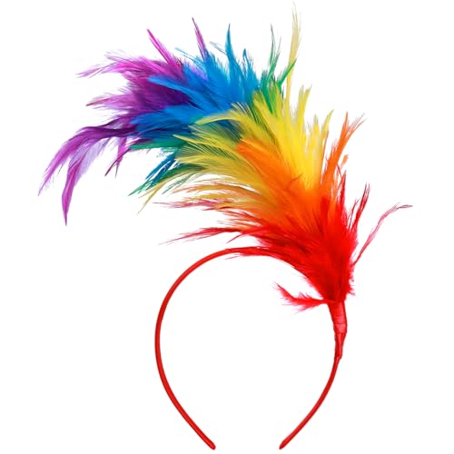 Abeillo Bunt Feder Haarschmuck,Karneval Regenbogen Kopfschmuck,1920er Rainbow Federstirnband,Charming Regenbogen Feder Haarreif,für Karneval Halloween Cosplay Kostüm Accessoires Abeillo Bunt Feder Haarschmuck,Karneval Regenbogen Kopfschmuck,1920er Rainbow Federstirnband,Charming Regenbogen Feder Haarreif,für Karneval Halloween Cosplay Kostüm Accessoires von Abeillo