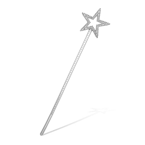 Abeillo Feenstab Zauberstab für Kinder, Stern Glitzer Mädchen, Prinzessin Stab Silber Angel Fairy Fee Weihnachten Kostüm Karneval Mottoparty Cosplay Dekoration 563448_1_ymMh1JHsL von Abeillo