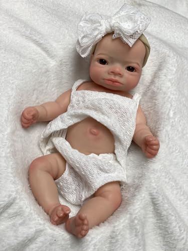 11 Zoll Kleine Babypuppen Mini Weicher Ganzkörper Silikon Puppen Realistische Babypuppen Mädchen Reborn Puppen Lebensecht von Abenduot