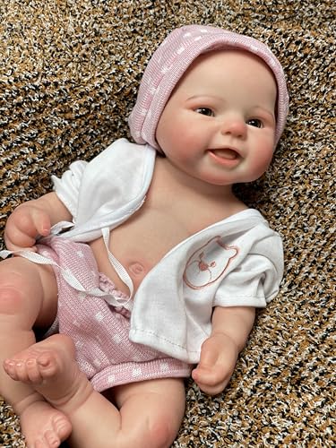 15 Zoll Reborn Baby Puppen Lebensecht Weicher Körper Vollsilikon Babypuppen Handgemachte Neugeborenes Baby Puppe Echte Baby Doll Mädchen von Abenduot