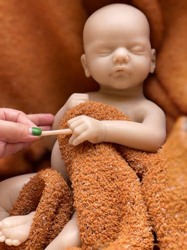Abenduot 18 Zoll Reborn Baby Puppen Kits, DIY Unlackiert Reborn Kit Junge mit geschlossenen Augen Körper Silikon Babys Jungen Puppe von Abenduot