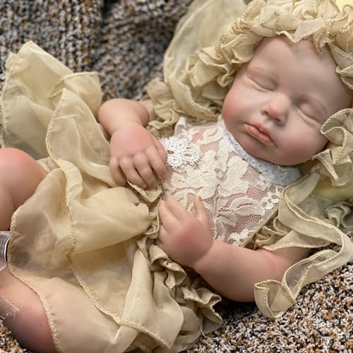 Abenduot 18in Reborn Baby Puppen Realistische Neugeborene Baby Puppen Waschbare Vollsilikon Körper Spielzeug Wie EIN Echtes Baby Mädchen von Abenduot