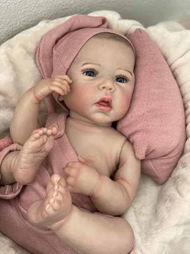 Abenduot 18 Zoll Realistisch Reborn Babypuppe Babys wie Echtes Baby Weiche Voller Vinly Körper echt Neugeborenen Mädchen Handmade Doll Spielzeug Geschenk von Abenduot