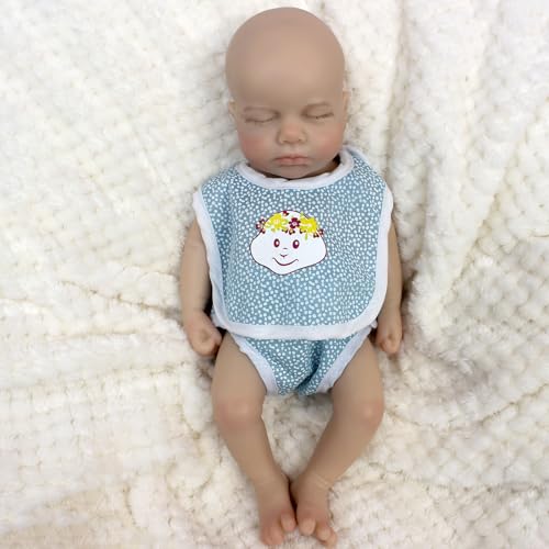 Abenduot 33cm Reborn Baby Puppen Realistische Neugeborene Baby Puppen Spielzeug Vollsilikon Reborn Puppen Real Life Puppe Wie EIN Echtes Baby Junge von Abenduot