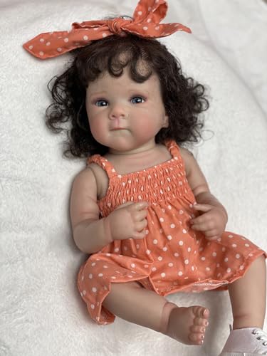 Abenduot 45cm Reborn Babypuppen Anatomisch Korrektes Mädchen Realistische Neugeborene Babypuppen Körper Silikon Vinyl Puppen von Abenduot