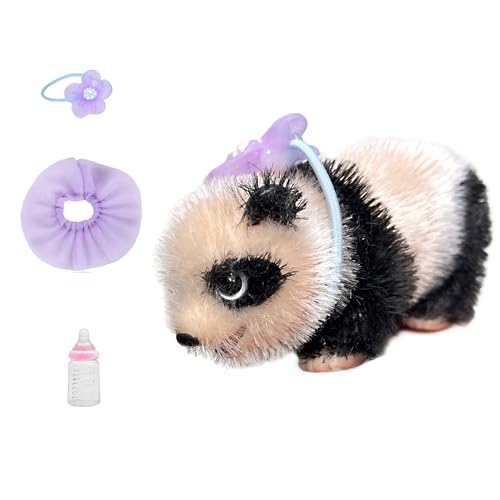 Abenduot 5 in Silikon Panda Puppen Mini Weicher Simulation Haustiere Realistisches Panda Puppen Mit Tieren Spielzeugzubehör Für Kinder Geschenk von Abenduot