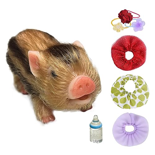 Abenduot Silikon Schwein Puppe 5inch Mini Weicher Realistisches Silikon Piggy Tiere Simulation Ferkel Haustiere Spielzeug Kinder von Abenduot