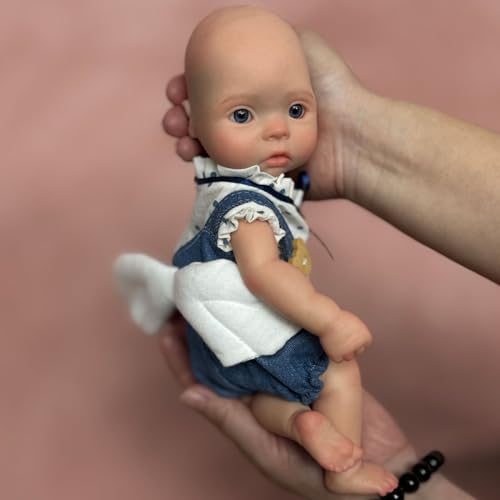 Kleine Babypuppen Mini Weicher Vollsilikon Puppen Realistische Aussehende Puppe Mädchen 11 Zoll Reborn Puppen Lebensecht von Abenduot