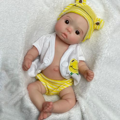 Reborn Puppen Lebensecht 11 Zoll Reborn Baby Vollsilikon Puppen Die Wie Echte Realistische Aussehende Puppe Mädchen von Abenduot
