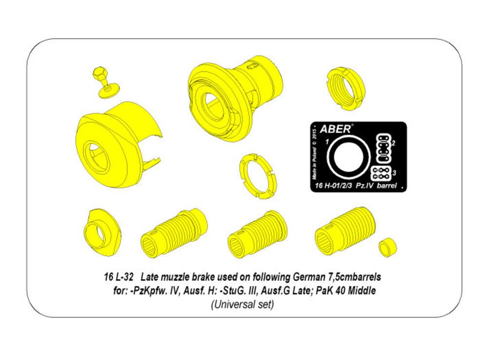 Early  muzzle brake to barrels in Pz.IVH Stug.IIIG or early PaK 40 von Aber