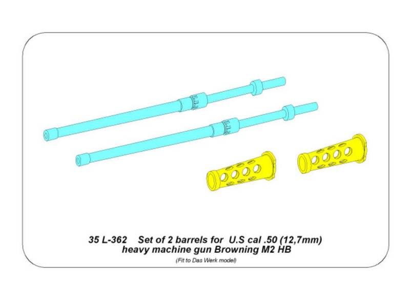 Set of 2 barrels for  U.S cal .50 Browning M2 HB von Aber