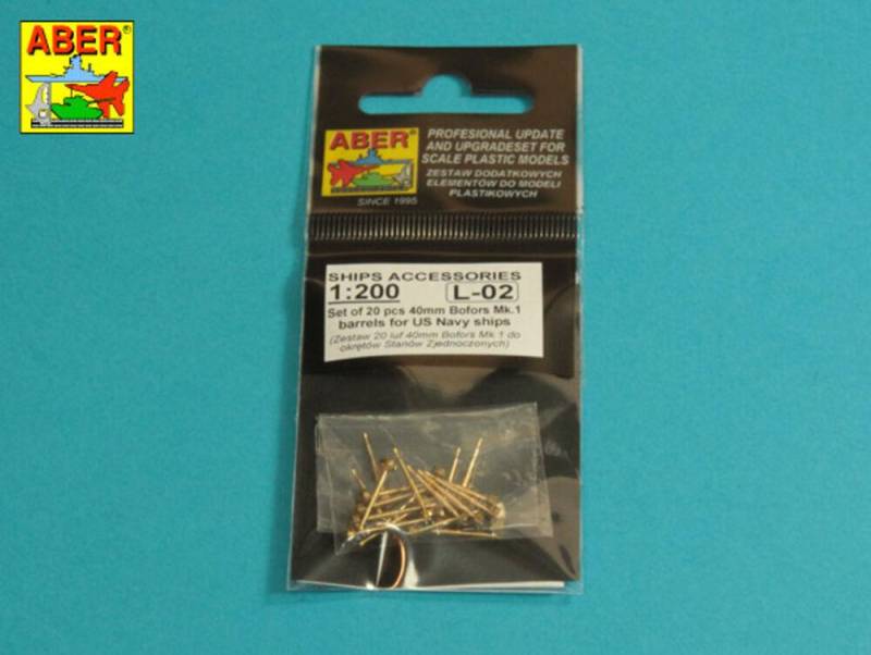 Set of 20 pcs 40 mm Bofors Mk.1 barrels for US Navy ships von Aber