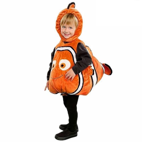 Abhpjuy Kostüm für Kinder Halloween Kostüm Finding Nemo Clownfisch-Kleidung Weihnachten Karneval Jumpsuit (S) (101-115cm) von Abhpjuy