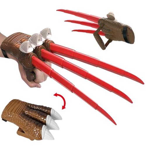 Abibiocy Dinosaurierkrallen, versenkbare Krallen Dinosaurierspielzeug, realistische Plastikkinderspielzeug für Weihnachten Halloween Cosplay Party Geburtstagsgeschenke von Abibiocy