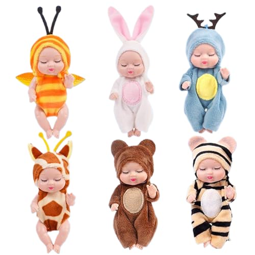 Abibiocy Mini -Babypuppen, 6pcs 4 Zoll niedliche Fähigkeit Kleiner Babypuppen, lebensechter realistischer Mini mit tierischen Kleidung, kleine Geschenke für Kinder 3+ Geburtstagsdusche Abibiocy Mini -Babypuppen, 6pcs 4 Zoll niedliche Fähigkeit Kleiner Babypuppen, lebensechter realistischer Mini mit tierischen Kleidung, kleine Geschenke für Kinder 3+ Geburtstagsdusche von Abibiocy