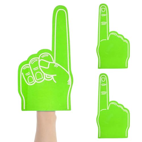 Abibiocy Riesenschaum Finger 18 Zoll Schaumhand -Cheerleaderfinger für Sports School Games Party Supplies 3PCS Green Finger #1 Abibiocy Riesenschaum Finger 18 Zoll Schaumhand -Cheerleaderfinger für Sports School Games Party Supplies 3PCS Green Finger #1 von Abibiocy