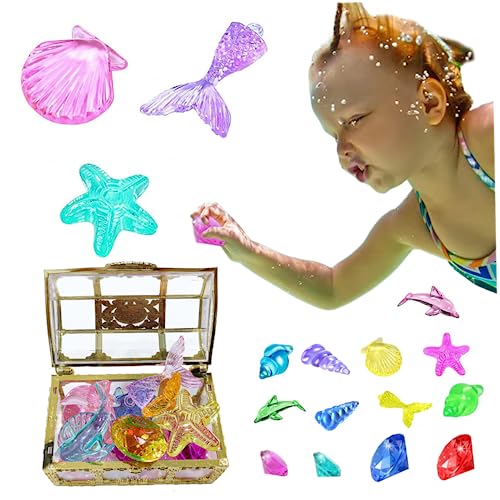 Abibiocy Tauchspielzeug 16pcs Tauchgesteine für Kinder mit Schatztruhe Ozean thematik Abibiocy Tauchspielzeug 16pcs Tauchgesteine für Kinder mit Schatztruhe Ozean thematik von Abibiocy