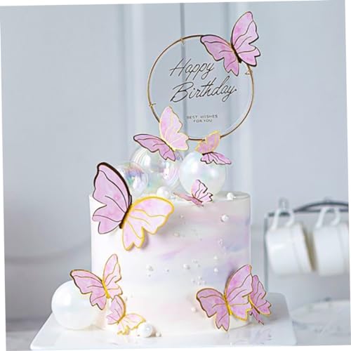 Cake Toper Butterfly Cupcake Topper 3D Schmetterling Kuchen Dekor Hohlpapier für Geburtstagsfeier Versorgung 11pcs Dekorationen von Abibiocy