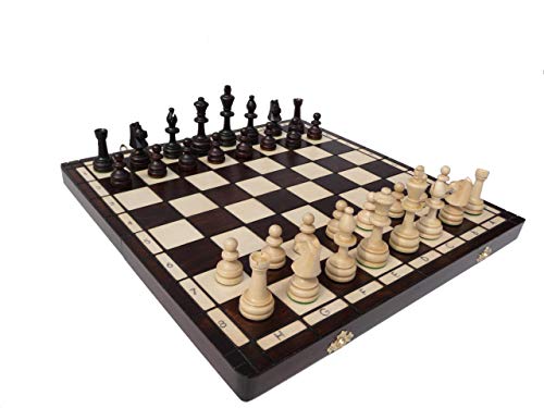 Abio Schachspiel Olympic Gross 42x42cm Holz Schachbrett Hochwertig Klappbare Brettspiele Schach Spiel Reisespiele Set Spiele für Erwachsene Chess Board Olympic Gross 122 von Abio