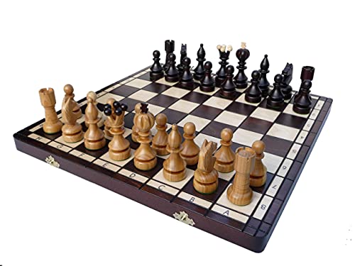 Abio Schachspiel Perle Gross 42x42cm Holz Schachbrett Hochwertig Klappbare Brettspiele Schach Spiel Reisespiele Set Spiele für Erwachsene Chess Board Perle Gross 133 von Abio
