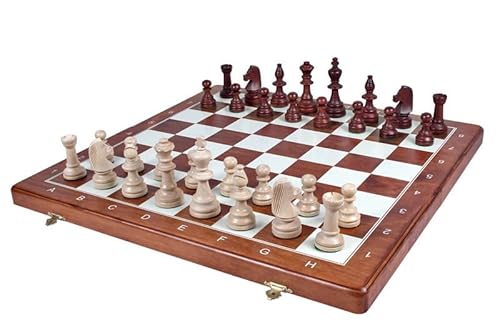 Abio Schachspiel Turnier 5 49x49cm Holz Schachbrett Hochwertig Klappbare Brettspiele Schach Spiel Reisespiele Set Spiele für Erwachsene Chess Board Turnier 5 95 von Abio