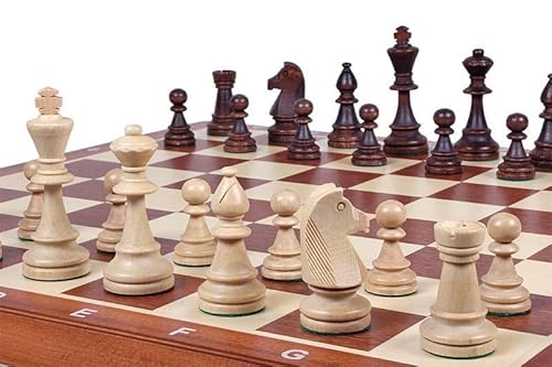 Abio Schachspiel Turnier 6 53x53cm Holz Schachbrett Hochwertig Klappbare Brettspiele Schach Spiel Reisespiele Set Spiele für Erwachsene Chess Board Turnier 6 96 von Abio