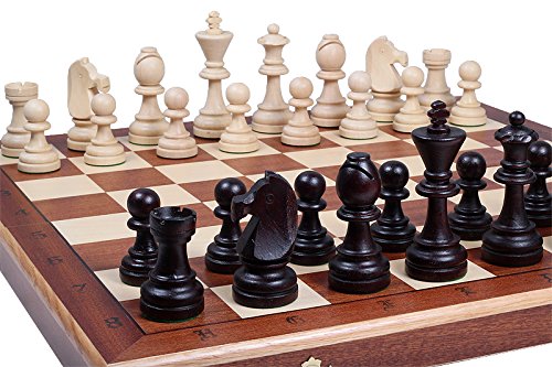 Abio Schachspiel Turnier 7 50x50cm Holz Schachbrett Hochwertig Klappbare Brettspiele Schach Spiel Reisespiele Set Spiele für Erwachsene Chess Board Turnier 7 97 von Abio
