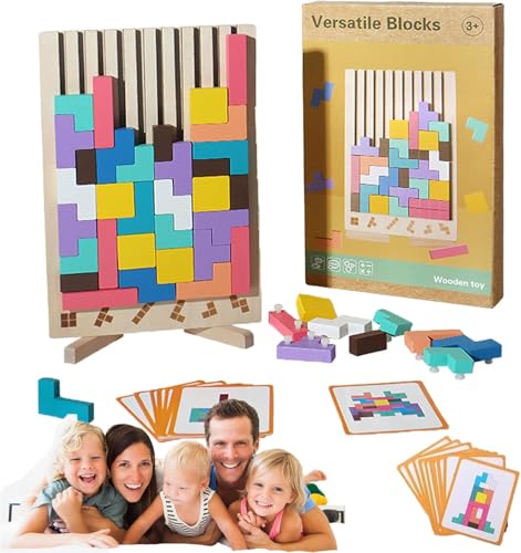 Abnaok Holzpuzzle Tetris, 3D Puzzle Tetris Spiel Kinder,30 Stück Intelligenz Bunte Bausteine, Montessori Spielzeug, Gehirn Spielzeug ab 3 4 5 Jahre, Lernspielzeug Geschenk für Jungen Mädchen Abnaok Holzpuzzle Tetris, 3D Puzzle Tetris Spiel Kinder,30 Stück Intelligenz Bunte Bausteine, Montessori Spielzeug, Gehirn Spielzeug ab 3 4 5 Jahre, Lernspielzeug Geschenk für Jungen Mädchen von Abnaok