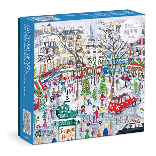 Michael Storrings Christmas in Paris. 1000 Piece Foil Puzzle, Rot, Grün, Gold, Silber [Red, Green, Gold, Silver] von Galison