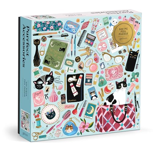 Purrfect Accessories 500 Piece Foil Puzzle Purrfect Accessories 500 Piece Foil Puzzle von Galison