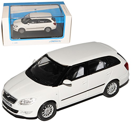 Abrex ?Koda Fabia II Kombi Candy Weiss Ab Facelift 2010 143AB024E 1/43 Modell Auto mit individiuellem Wunschkennzeichen von Abrex