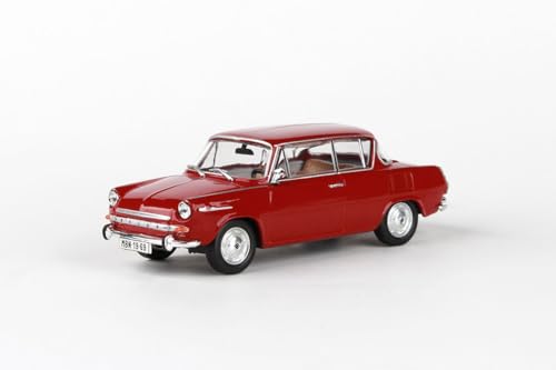 Abrex Skoda 1100MBX (1969) 1:43 Präzise gefertigte Replikate für Sammler – Realistische Details und hochwertige Verarbeitung für Ihre Modellauto-Sammlung Rot Rubin von Abrex