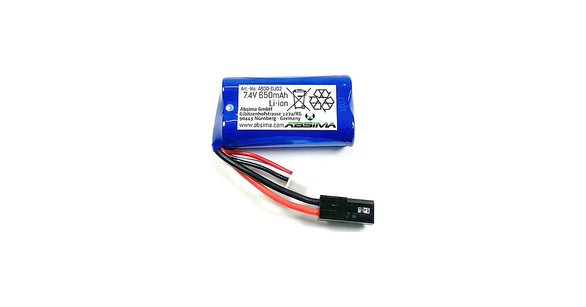 7.4V 650mAh Li-ion Battery blau 7.4V 650mAh Li-ion Battery blau von Absima