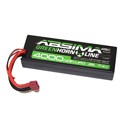 Absima 4140008 4140008-Absima Car/RC Auto LiPo Stick Akku-Pack 7.4V-45C 4000 Hardcase (T-Plug), Mehrfarbig von Absima