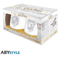 HARRY POTTER 2 Glass Set Ravenclaw & Hufflepuff von Abysse Deutschland GmbH