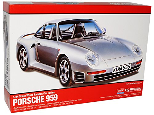 Academy Porsche 959 Silber Coupe 1986-1988 Kit Bausatz 1/24 Modell Auto Modell Auto von Academy