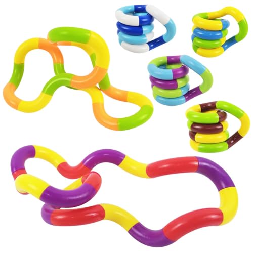 Acaino 6 Stück Fidget Twister Handspielzeug, ADHS Tangles Fidget Spielzeug für den Unterricht, Stressabbau-Autismus-sensorisches Spielzeug für Erwachsene und Kinder von Acaino