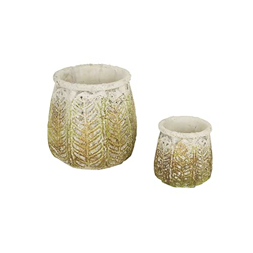 Pflanzkübel "Ancient Leaf Cement" (2er Set) von Accent Plus