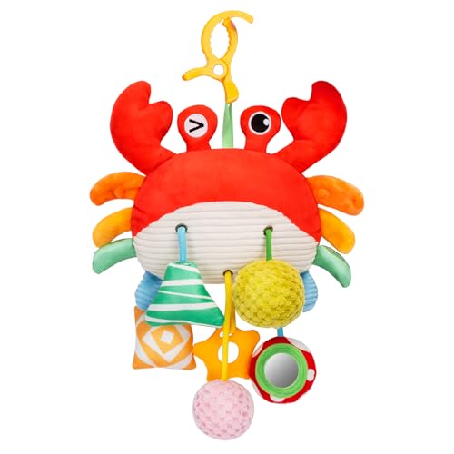 Accevo Baby Crab Pull Seil hängende Spielzeug, Baby Rasseln, Baby Kauspielzeug mit Spiegel für Kleinkinder Bett Kinderwagen Autositz Bar für Babys Geschenke Jungen und Mädchen Accevo Baby Crab Pull Seil hängende Spielzeug, Baby Rasseln, Baby Kauspielzeug mit Spiegel für Kleinkinder Bett Kinderwagen Autositz Bar für Babys Geschenke Jungen und Mädchen von Accevo