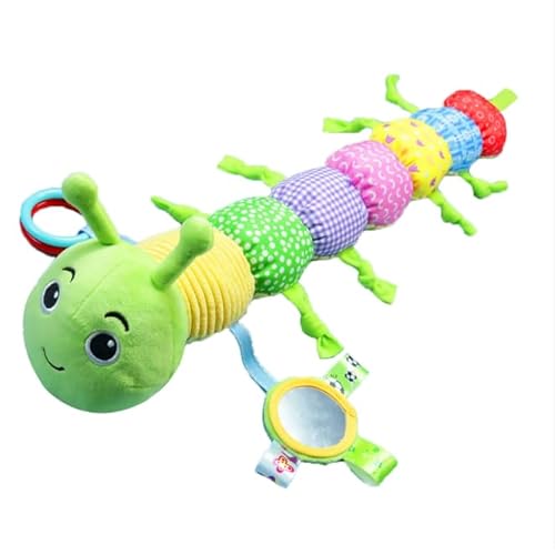Accevo Baby Sensory Toy 0-6 Monate Musik Tier Plüsch Raupe Spielzeug für Kleinkind 0-3-6 Monate Tummy Time mit Baby Spiegel Crinkle Rassel 6-12 Monate Neugeborenes Junge Mädchen Ostern Geschenke von Accevo