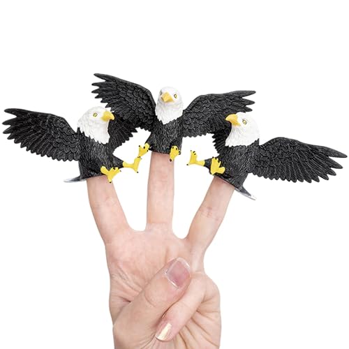 Archie McPhee Fingerballadler – Set mit 3 majestätischen Weißkopfseeadler-Fingerpuppen: Perfekt für die patriotische Puppenspielerei der USA von Accoutrements