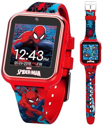 Accutime Kinder Smartwatch Spider-Man, Kinderuhr mit Selfie Kamera, Foto & Video, Stoppuhr, 6 Spiele, 3 Hintergründe, 10 Zifferblätter, Diktiergerät, Fitness Tracker Uhr, Wecker, Rot SPD4588, 41 mm Accutime Kinder Smartwatch Spider-Man, Kinderuhr mit Selfie Kamera, Foto & Video, Stoppuhr, 6 Spiele, 3 Hintergründe, 10 Zifferblätter, Diktiergerät, Fitness Tracker Uhr, Wecker, Rot SPD4588, 41 mm von Accutime