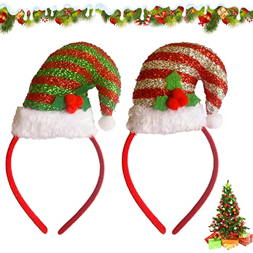 Acdolf 2 Stück Weihnachten Stirnband, Elf Hut Stirnband Weihnachten Hut Haarband für Weihnachten Kostüm Kostüme Zubehör von Acdolf
