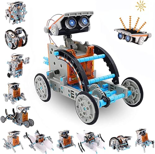 ACELIFE STEM Solar Roboter Kit, 12-in-1 DIY Bauspielzeug Angetrieben durch Solarenergie, Konstruktionsset für Kinder Spielzeug im Alter von 8-12+ Jahren, Jungen und Mädchen, Geschenk für Geburtstag von ACELIFE